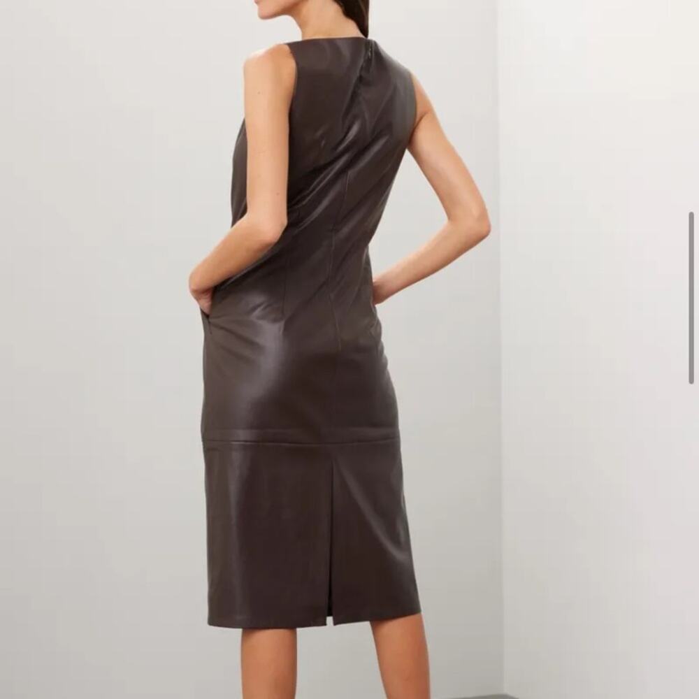 Adam Lippes Leather Sheath Dress Size 4 - Picture 2 of 8